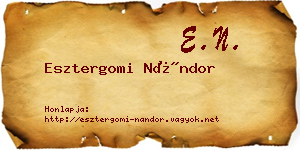 Esztergomi Nándor névjegykártya